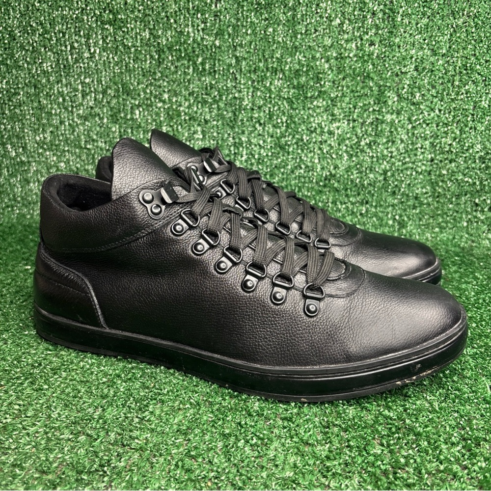 Kenneth Cole New York Men's Brand Tour Mid Sneakers Black‎ Leather Size 11.5 M